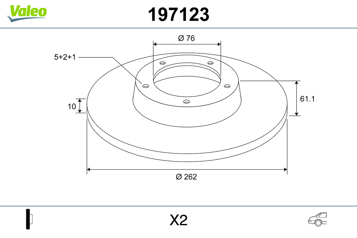 VALEO 197123 Bromsskiva
